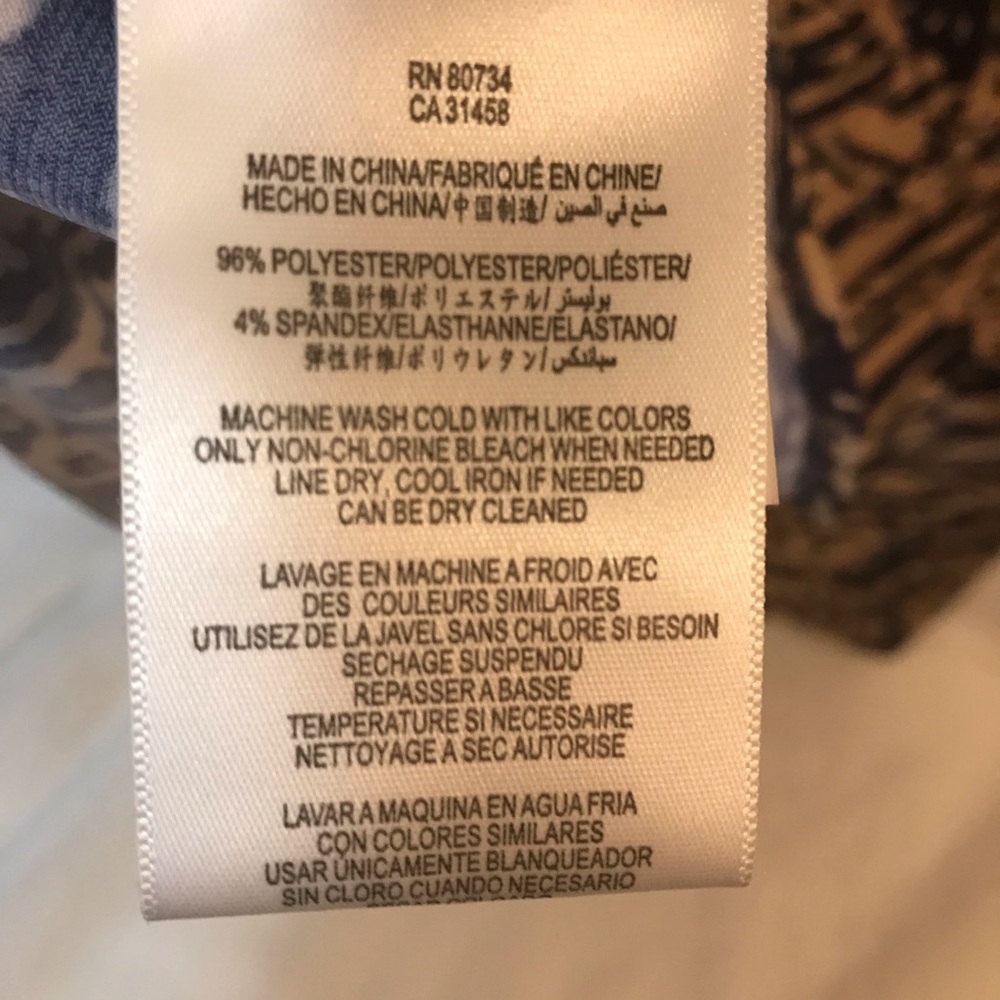 Max and Cleo women’s Navy and Tan Wrap Dress size small - Picture 5 of 7